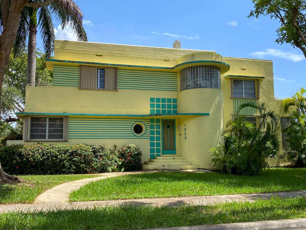 Vintage roadside scene in warm South Florida light